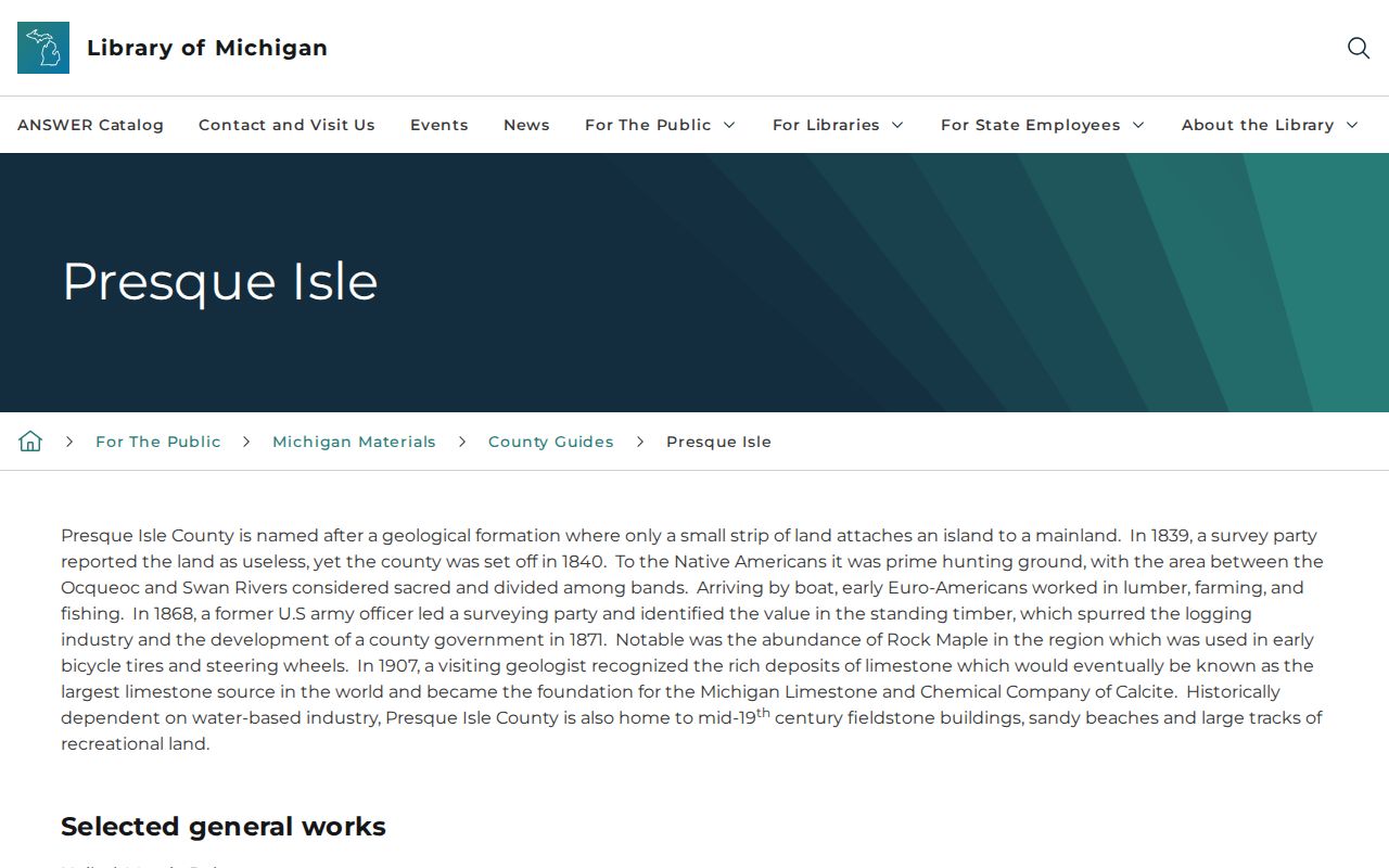 Presque Isle County court docket historical records guide