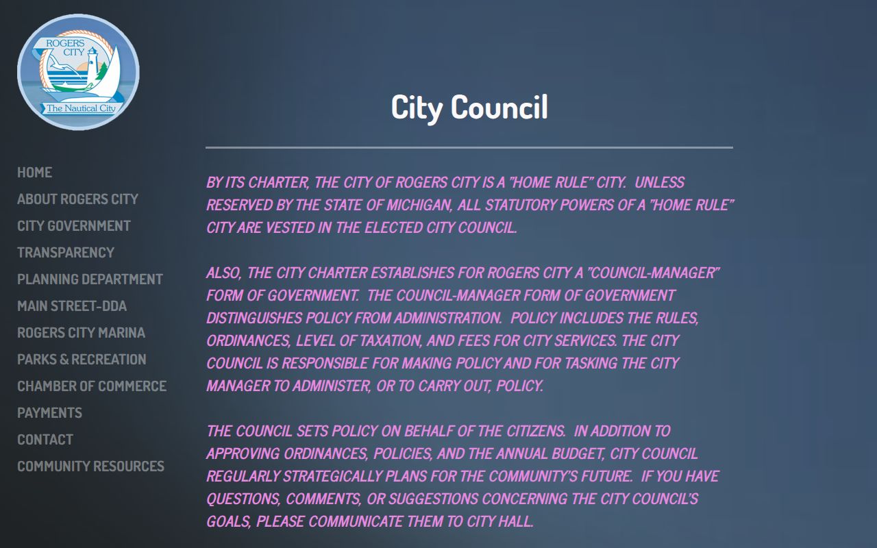 Rogers City court docket municipal government context