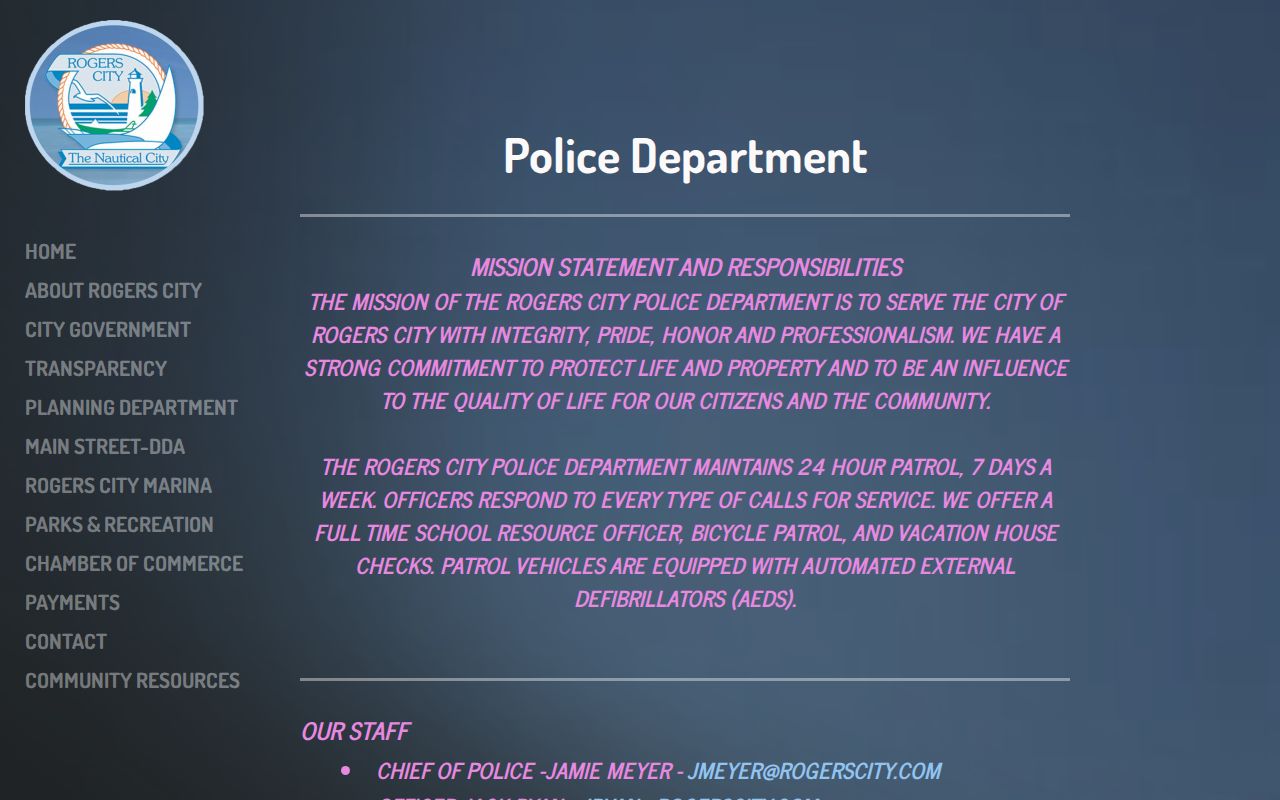 Rogers City court docket police department contact and court routing distinction